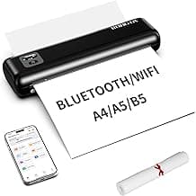 Rongta Portable Printer Wireless for Travel, F82 Inkless Bluetooth Thermal Printers, Compatible with iOS, Android, Laptop, Support 8.5"x11" US Letter&A4 for Office, Home, Car (Black)