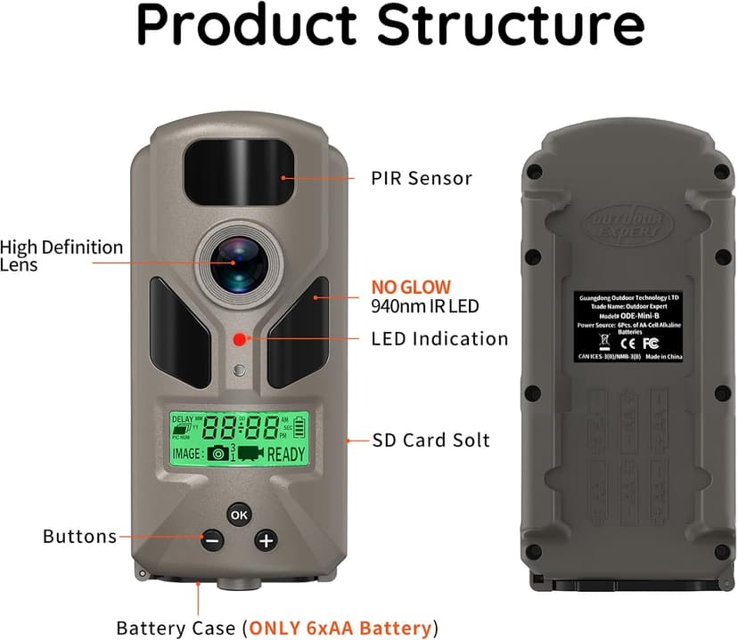 20MP Mini Trail Camera 1080P Hunting Trail Camera with No Glow 940nm Night Vision Motion Activated IP66 Waterproof,80ft Illumination Range Hunting Game Cam for Wildlife Monitoring- Grey-(2 Packs)