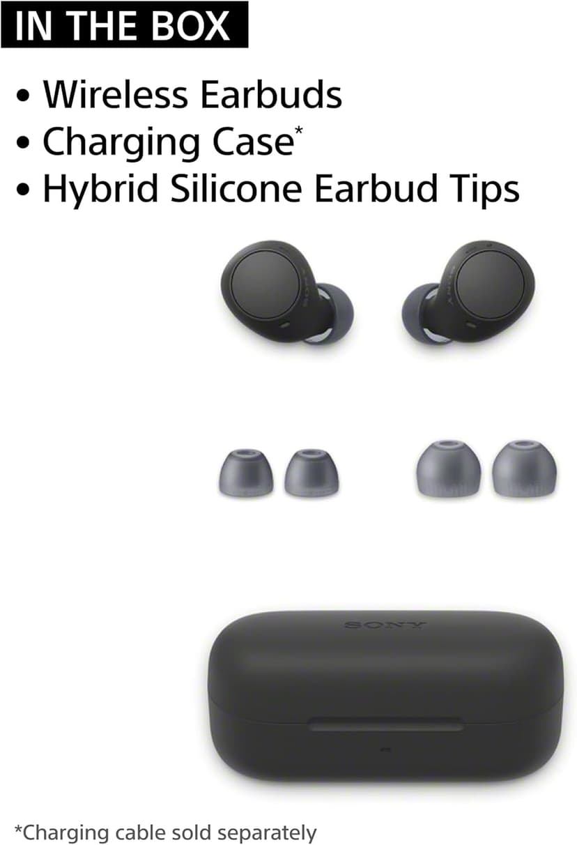 Sony WF-C510 Truly Wireless in-Ear Bluetooth Earbud Headphones with up to 22-Hour Battery, Multipoint-Connection, Mic and IPX4 Water Resistance, Black- New