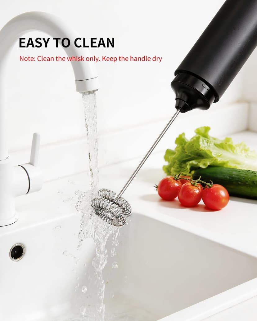 CIRCLE JOY Rechargeable Milk Frother Handheld, Dual Coil Whisk Head Electric Coffee Frother, Portable Hand Frother Wand Drink Mixer for Matcha Lattes Cappuccino, Kitchen Gifts, Black B0DPG6SNV1