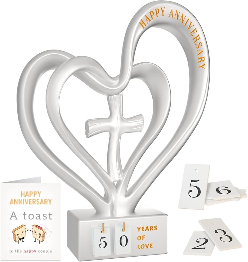 Wedding Anniversary Heart Sculpture Gifts Best for Couple Parents Wife Husband Unique 10th 25th 50th Anniversary Wedding Gift Ideas