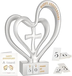 Wedding Anniversary Heart Sculpture Gifts Best for Couple Parents Wife Husband Unique 10th 25th 50th Anniversary Wedding Gift Ideas