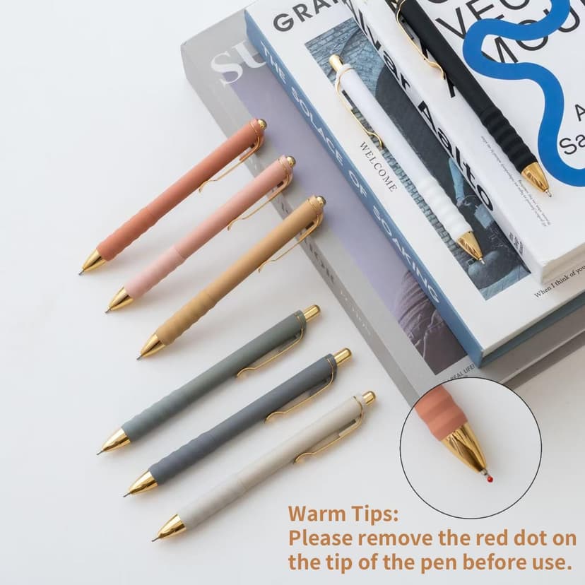 Linbsunne Ballpoint Pens Black Medium Point 1mm with Super Soft Grip Ball Point Pen for Men Women Retractable(style2, 12 pcs)