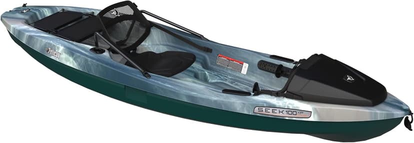 Pelican Seek 100XP - Sit on top Fishing Angler Kayak - Twin-Arched Multi-Chine Hull - Lightweight - 10 ft