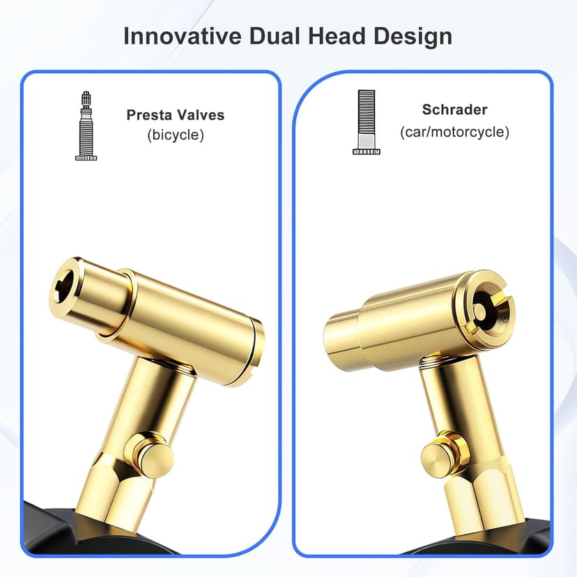 Schrader and Presta Bicycle Tire Pressure Gauge 60 PSI / 4 Bar, Tire Air Pressure Gauge Luminous Dial, Suitable for Car, Motorcycle, Bike, SUV