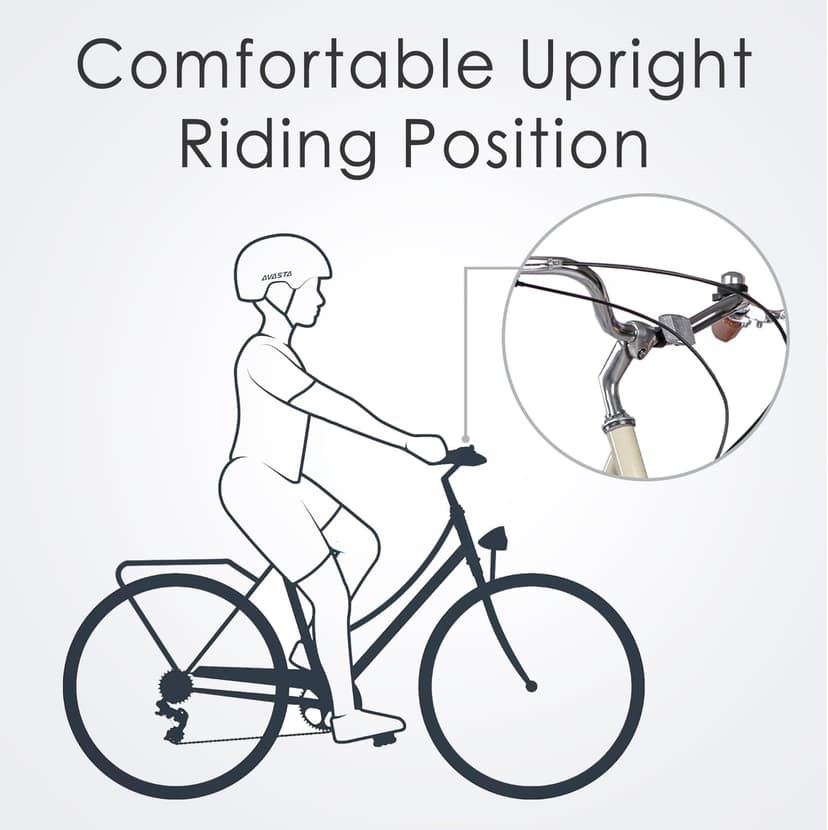 AVASTA Vela Hybrid Bike for Adult Women Female Lightweight Step Through 26 Inch High Tensile Steel Frame City Commuter Comfort Lady Bicycle, 6-Speed, Multiple Colors