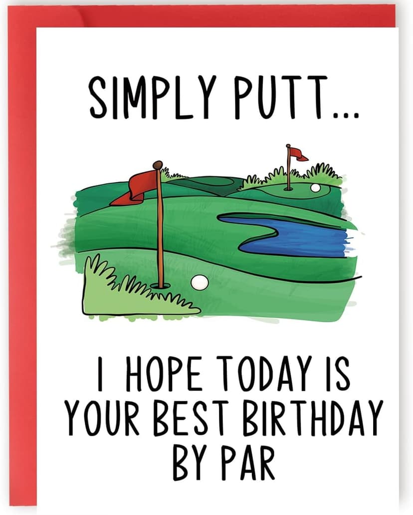 Thick 5.3in x 8in Card Stock with Premium Envelope,Blank Inside for Personal Message,Birthday Decoration for Men YiKaLus Funny Golf Birthday Card,Sports Bday Gift for Men Husband Dad B0CTQ8RQY7