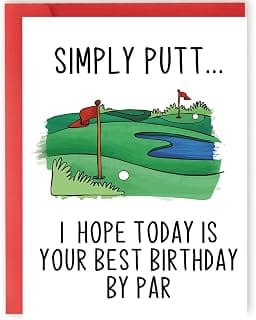 Thick 5.3in x 8in Card Stock with Premium Envelope,Blank Inside for Personal Message,Birthday Decoration for Men YiKaLus Funny Golf Birthday Card,Sports Bday Gift for Men Husband Dad B0CTQ8RQY7