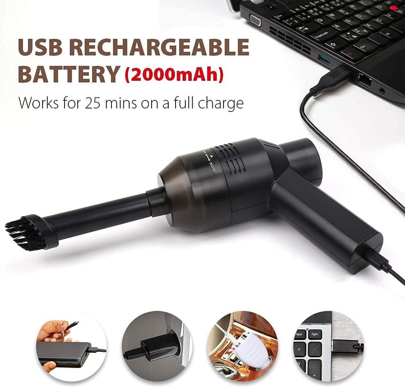 New Cordless Mini Computer Vacuum, Portable Vacuum Cleaner Keyboard Cleaner Kit - Cleaning Dust, Hairs, Crumbs, Scraps, Ash for Laptop, Keyboard, Computer,Car, Pet House, Sewing Machine