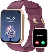 RUIMEN Smart Watches for Women Men (Answer/Make Calls) Compatible with iPhone/Android Phones, 1.85" HD Screen Fitness Tracker Heart Rate Monitor 100+ Sports Tracker Watch Waterproof (Purple)