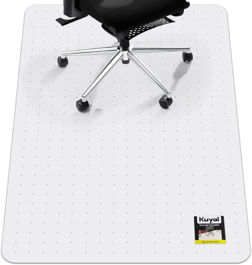 Kuyal Office Chair Mat for Carpet, 32x48 Clear Heavy Duty Computer Chair Mat, Under Desk Protector Carpeted Floors Mat, Easy Chair Movement,Ship Flat
