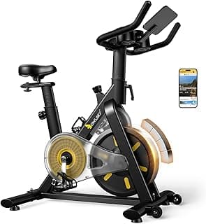 OWLSKY Exercise Bike with APP, Magnetic Resistance Indoor Cycling Bike, 300 lbs Capacity Quiet Stationary Bike for Home Gym Cardio Workout