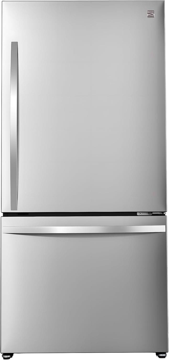 Kenmore 31" Bottom Freezer Refrigerator - Ice Maker, Adjustable Shelving, Crispers Drawers, LED Lighting, ENERGY STAR Certified, 22.3 cu. ft. Capacity, Fingerprint Resistant Stainless Steel