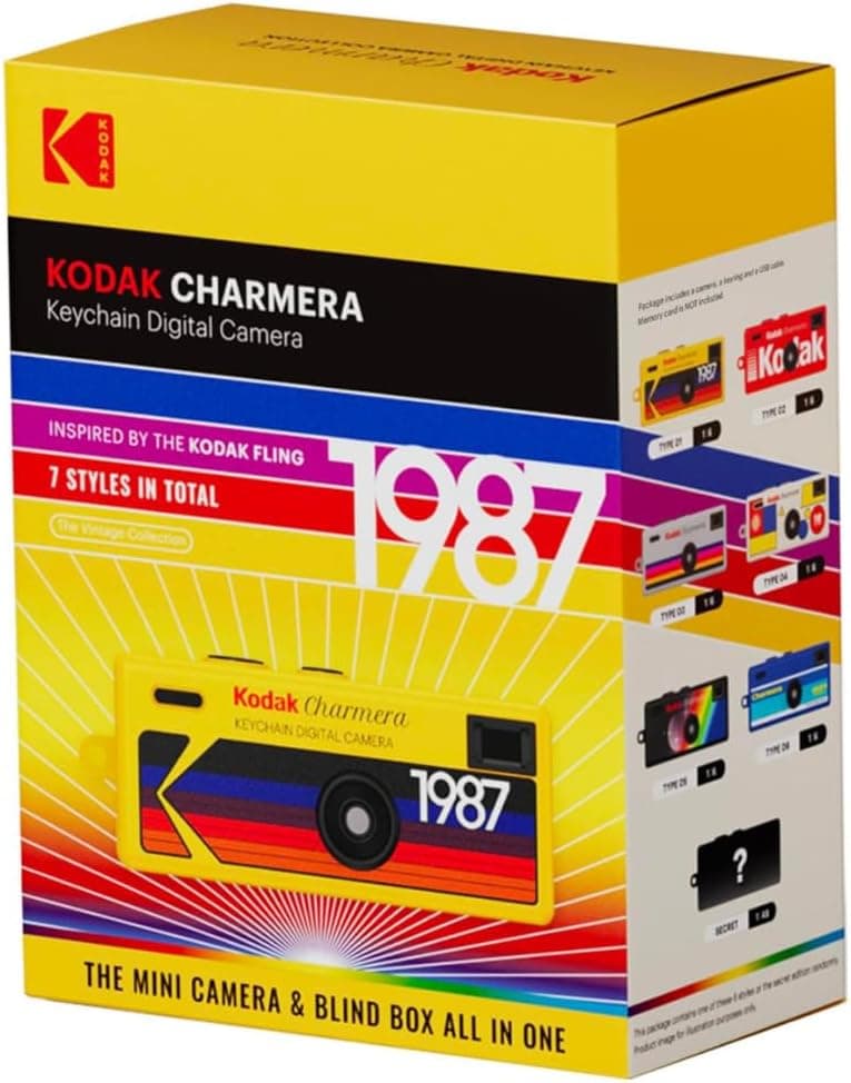 KODAK CHARMERA Keychain Digital Camera Blind Box Single Box (1PC),Mini Camera,Digicam,Video Recording,Bag Charm,1.6 Megapixels,Micro SD Card Slot,for Beginners Teens and Adults B0FKBDT8FR