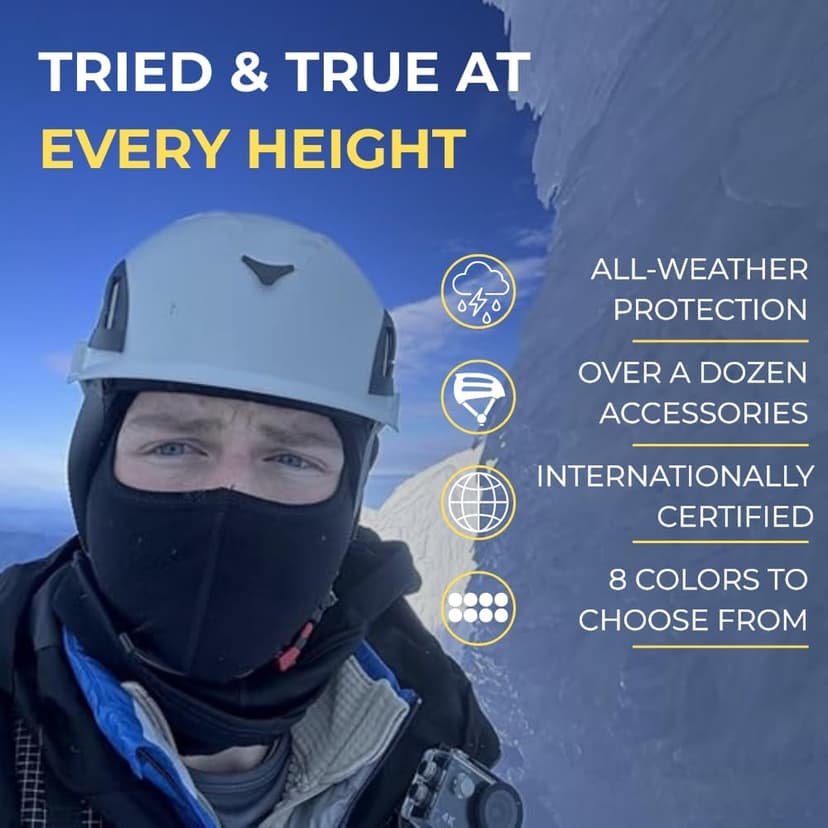 Land Helmets ClimbPro Helmet EN 12492 Vented for Rock Climbing – Durable, Lightweight Shell, Adjustable Chin Strap, Perfect for Outdoor Adventure with Universal Accessory Slots