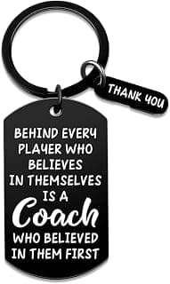 Coach Appreciation Gift Thank You Keychain Gift for Hockey Baseball Soccer Football Volleyball Team Fitness Instructor