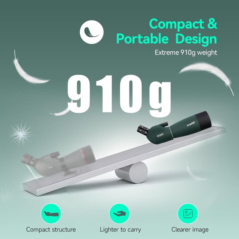 SVBONY SV28 Spotting Scopes with Tripod, Angled 25-75x70mm Spotter Scope with Phone Adapter, Waterproof Fogproof Spotting Scope for Bird Watching, Target Shooting, Wildlife Viewing