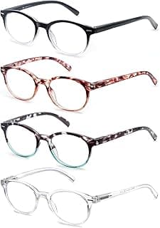 OLOMEE Blue Light Blocking Reading Glasses Women Round Readers Cute Cheaters for Small Head&Face Black/Clear/Tortoiseshell