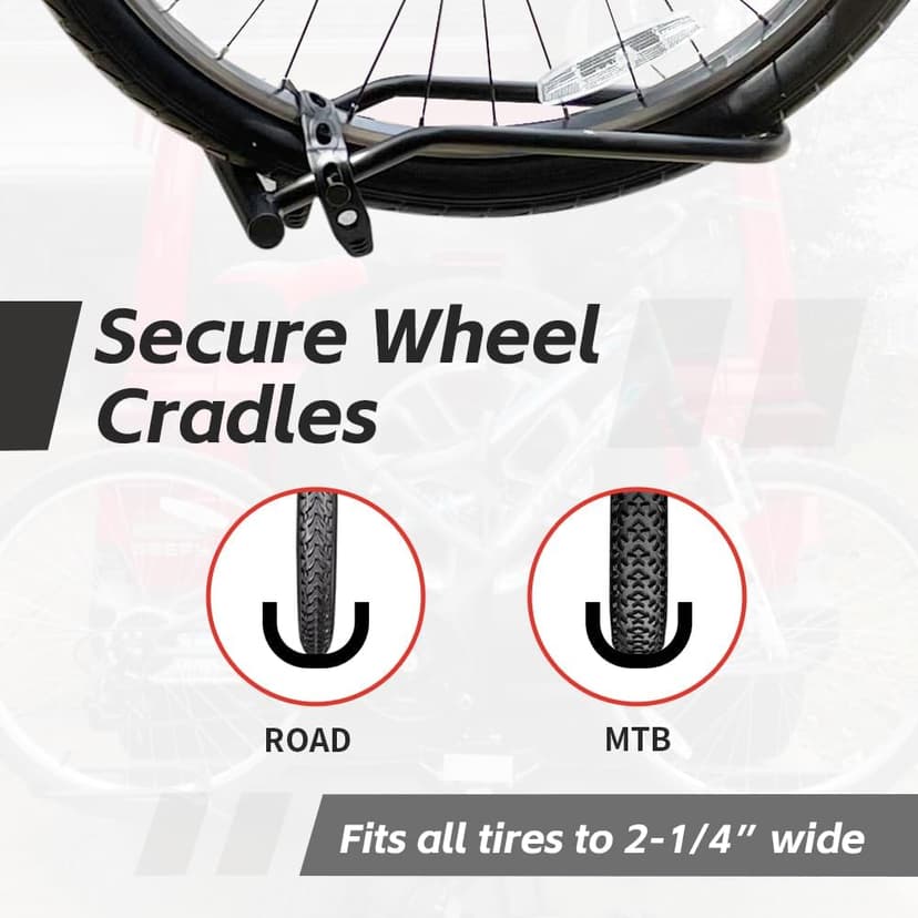 MaxxHaul Platform Bike Rack for 2 Bikes - Hitch Mounted Tray Carrier for SUV, Van, & Truck - Adjustable Tire Cradles & Foam Padded Hooks - Fits 2" Class III & IV Hitches (50027)