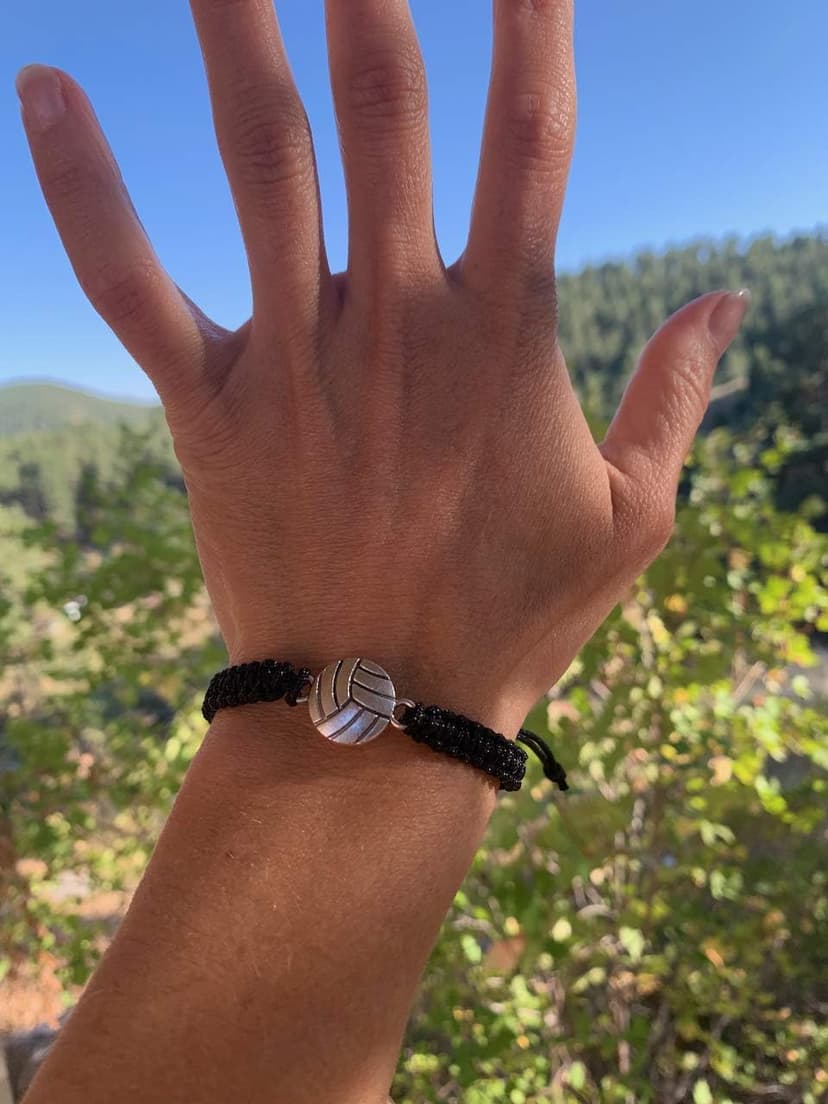 Sportybella Volleyball Charm Bracelet- Adjustable Bracelets with Volleyball Charm. Ideal Volleyball Gifts & Souvenir for Volleyball Players. Unisex Friendship Bracelet