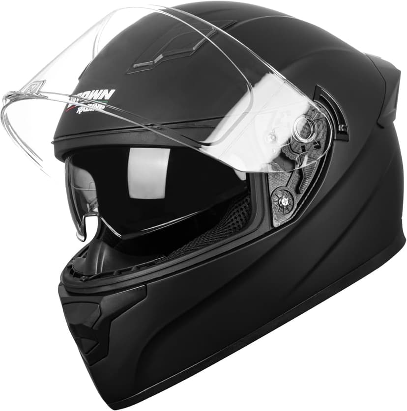 F-700 Full Face Motorcycle Helmet for Adults, DOT FMVSS 218 Certified Street Bike Helmet with Tinted Shield, Clear Replacement Visor and Removable Liner
