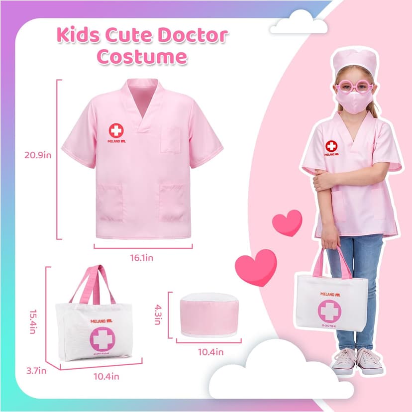 A gift for girls birthday Christmas, Encourages caring role play, builds confidence, stays neatly organized Meland Doctor Kit with Puppy for Girls, Pretend Play Toy Gift for Ages 3–6 B09PD6YWF1