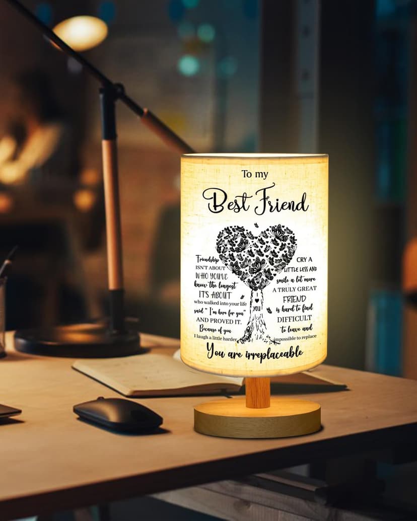 Best Friend Birthday Gifts for Women, to Bestie Fabric Table Lamp B0GH8LWVQR
