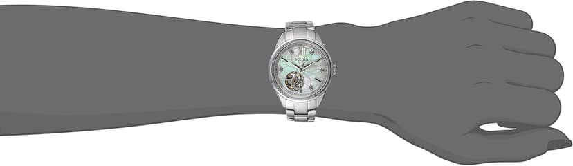 Bulova Ladies' Classic Diamond 3-Hand Automatic in Stainless Steel, Mother-of-Pearl Dial and Open Aperture Dial