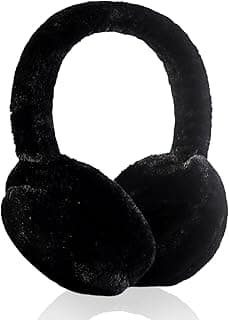 LZEDIRA Ear Muffs for Women Mens, Winter Faux Fur Earmuffs, Fluffy Cute Earmuffs, Foldable Ear Warmers for Mens Cold Outdoor