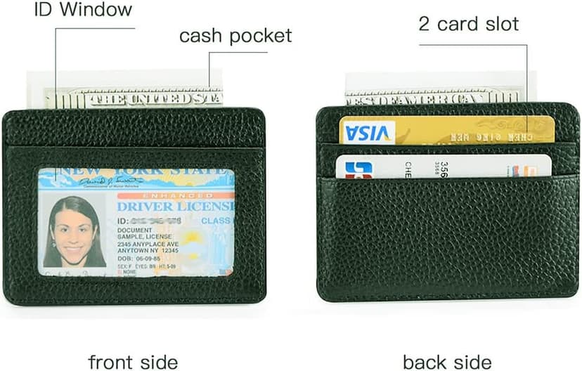 EASTNIGHTS Credit Card Holder Slim Wallet Leather Minimalist Wallet with ID Window