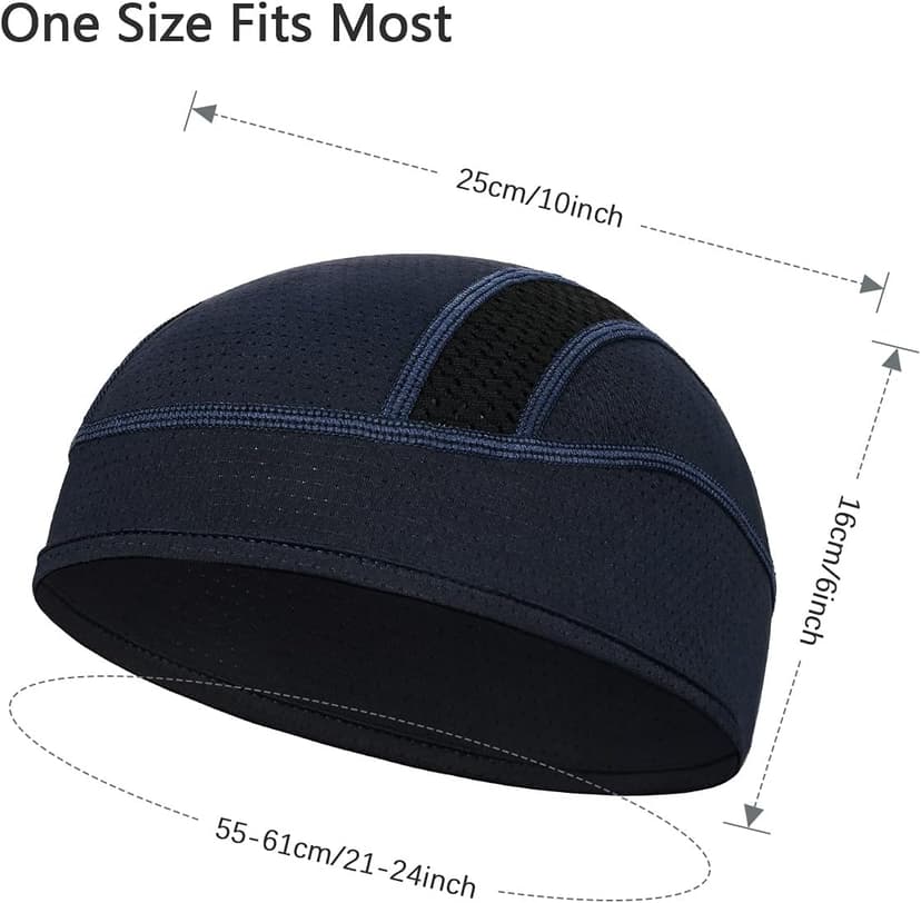 Skull Cap Helmet Liner Beanie, Cooling Mesh Cycling Running Hat for Men Women, Fits Under Helmets