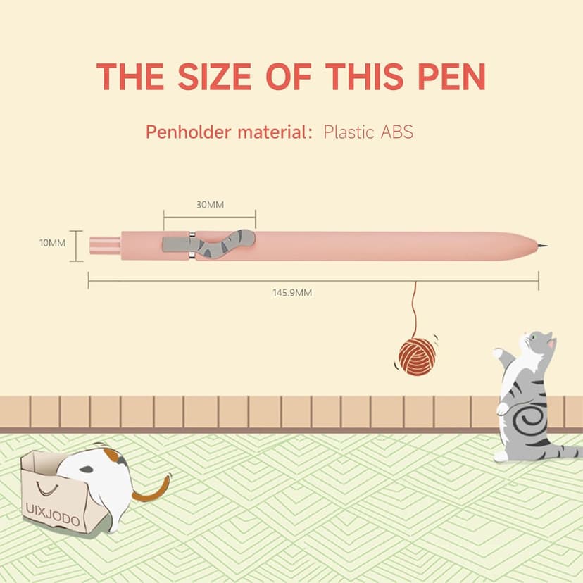 UIXJODO Cat Pens, 4 Pcs 0.5mm Cute Kawaii Black Ink Pens Fine Point Smooth Writing Pen, High-End Series Cat's Tail Retractable Pen for Journaling Note Taking (4 Pcs Cat) B0BRFT21L7