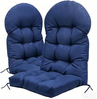 High Back Patio Chair Cushion, Outdoor Adirondack Chair Cushion Thick Seat Pad, Indoor Outdoor Chair Pad for Garden Furniture, 49x20x5 Inch, 2Pack (Blue)