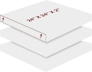 High Density Upholstery Foam 2" X 24" X 24", 3PCS Couch Cushion Replacement - 45D Density 70 ILD (Firm), Square Foam Padding for Chairs, Cut to Size Foam Replacement Cushion for Sofa Chair Bench