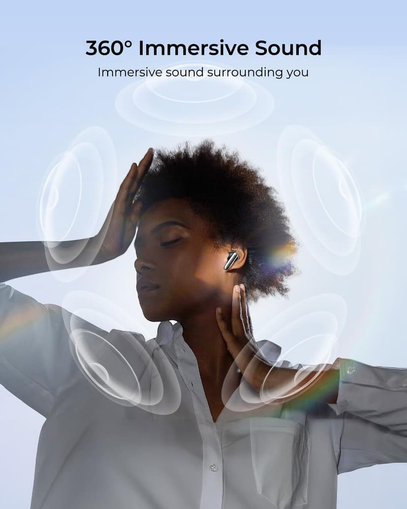 wegear Hybrid Active Noise Cancelling Wireless Earbuds, 6 Mics AI Clear Calls, 12mm Drivers Deep Bass Stereo Sound, 30H Playtime, True Wireless Earbuds, Bluetooth 5.4 Ear Buds, Comfort Fit (Black)