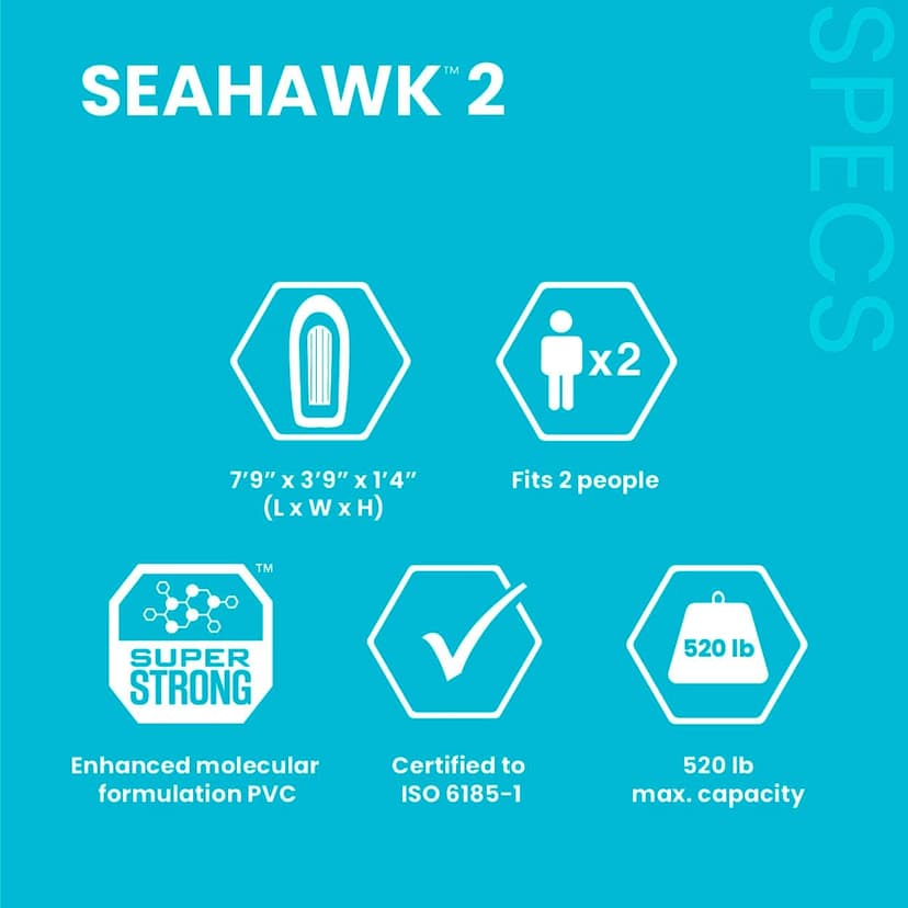 INTEX Seahawk Inflatable Boat Series: Includes Boat Oars and High-Output Pump - Fishing Rod Holders - Gear Pouch