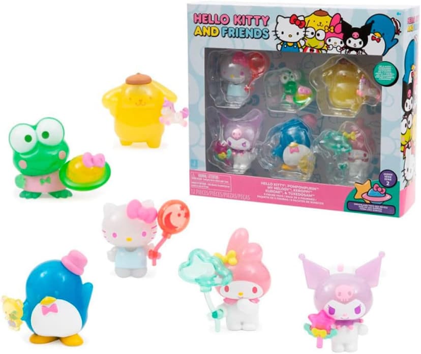 Hello Kitty - Pack of 6 Figures, Accompany Friends Adventures, Different Figures with Unique and Fun Accessories, for Children from 4 Years, Famous (HKT11000) B0DG8TH3QP
