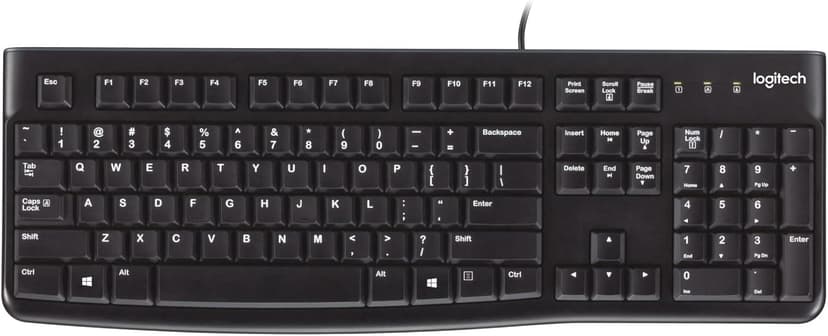 Logitech K120 Wired Keyboard for Windows, USB Plug-and-Play, Full-Size, Spill-Resistant, Curved Space Bar, Compatible with PC, Laptop - Black