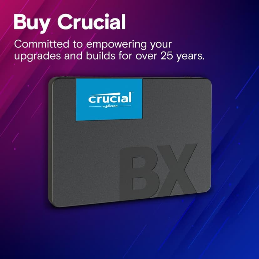 Crucial BX500 1TB 3D NAND SATA 2.5-Inch Internal SSD, up to 540MB/s - CT1000BX500SSD1, Solid State Drive