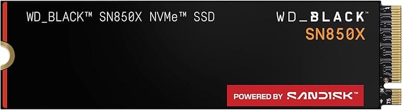 WD_BLACK SN850X 2TB NVMe SSD - M.2 2280, Up to 7,300 MB/s Read speeds, Up to 6,300 MB/s write speeds, Gaming Expansion, High Performance Internal Solid State Drive - WDS200T2X0E
