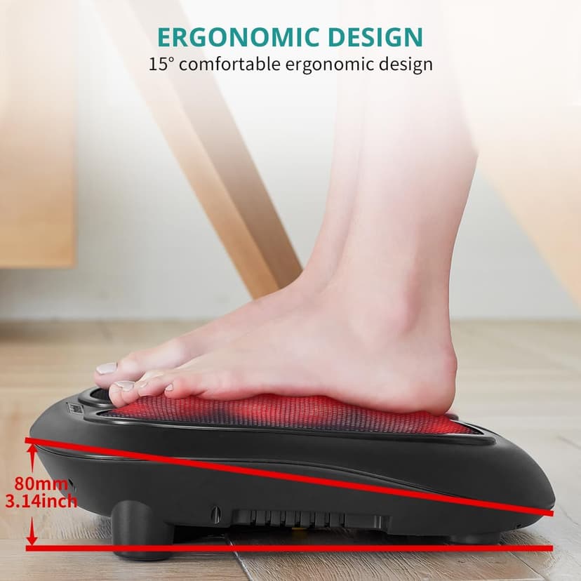 Shiatsu Heated Electric Kneading Foot Massager Machine for Plantar Fasciitis, Built-in Infrared Heat Function and Power Cord Nekteck Foot Massager with Heat, HSA Eligible FSA Massage Tools Gifts B06WGP2CVL