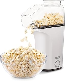 Popcorn Machine, Oil-Free Air Popped Popcorn, Built-In Measuring Cup & Butter Melting Tray, Movie Night Snacks Dash Fresh Pop Popcorn Maker, Electric Hot Air Popper, 16-Cup, White B07NWDSVPP