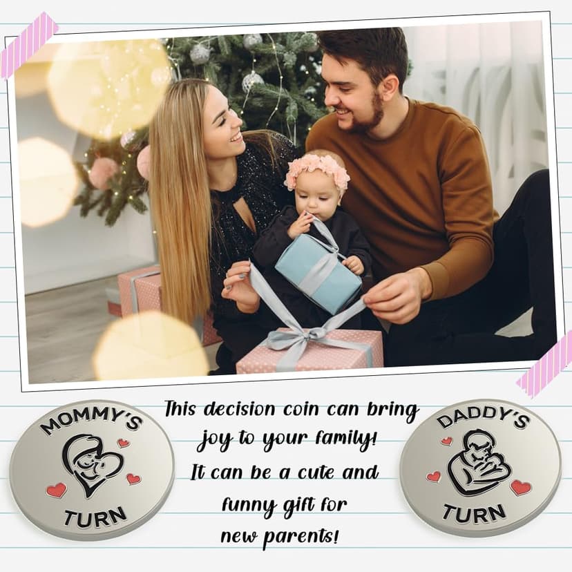 Lovely New Parent Decision Coin as New Parents Gifts for Couples, Double-Sided Coin as New Baby Gifts, Funny Gifts for New Mom Dad