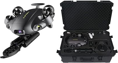 FIFISH QYSEA V6 Expert M100A Underwater Drone with Robotic Arm, AI Vision Lock Portable ROV with Q-Interface, Underwater Robot with Industrial Case, 6 Hours Working Time, 4K Camera, 330ft Dive