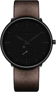 FIZILI Mens Watches Ultra-Thin Minimalist Waterproof-Fashion Wrist Watch for Men Unisex Dress with Leather Band