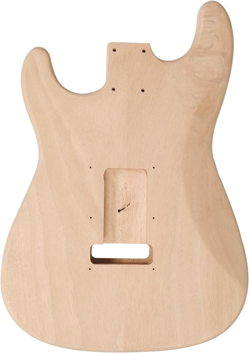 Ktaxon DIY Electric Guitar Kit with Mahogany Body, Full Size 6-String Electric Guitar Kits W/Maple Neck, Shoulder Strap, SSS Pickups, All Accessories Included, Wood Color (KST)