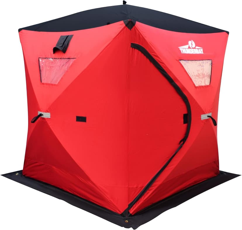 THUNDERBAY Ice Cube 2-4 Man Portable Ice Shelter, 24/34 Square Feet of Fishable Area, Portable 2-3 Person Ice Shanty