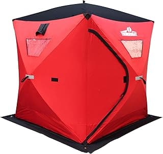 THUNDERBAY Ice Cube 2-4 Man Portable Ice Shelter, 24/34 Square Feet of Fishable Area, Portable 2-3 Person Ice Shanty