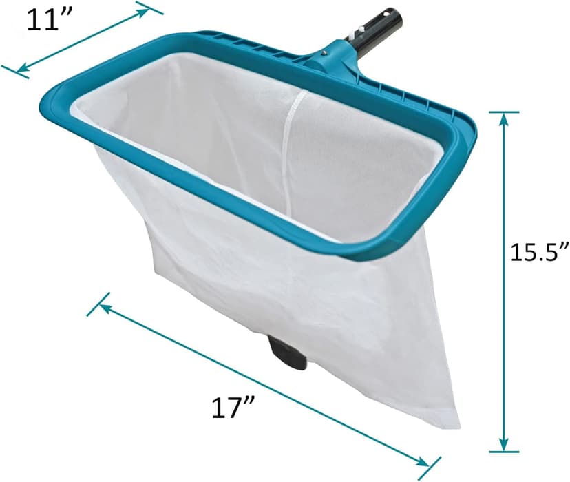 POOLWHALE Professional Pool Skimmer Net, Heavy Duty Swimming Leaf Rake Cleaning Tool with Deep Fine Nylon Mesh Net Bag - Fast Cleaning,Easy Scoop Edge,Debris Pickup Removal (No Pole)