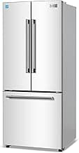 BLACK+DECKER 16 Cu. Ft. French Door Refrigerator with Built-in Ice Maker, Full Size Refrigerator with Bottom Mount Freezer Drawer, ENERGY STAR certified, White